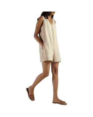 REISTOR Oversized Hemp Romper Playsuit - Natural