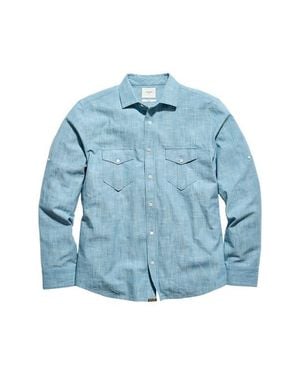 Billy Reid Scout Slub Cotton Button-Up Shirt - Blue