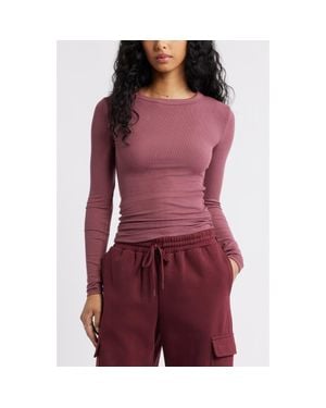 BP. Ribbed Long Sleeve T-Shirt - Red