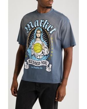 Market Bless The Ball Graphic T-Shirt - Blue
