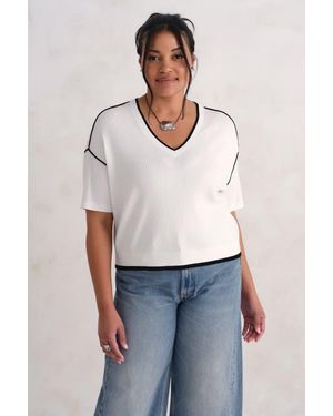 KADA The Awaken Rib V-Neck - White