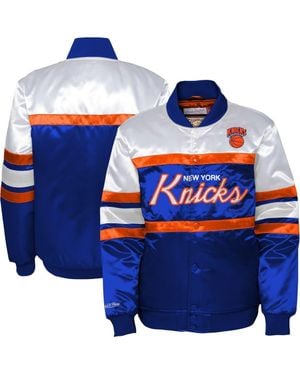 Mitchell & Ness Youth New York Knicks Satin Full-Snap Jacket - Blue
