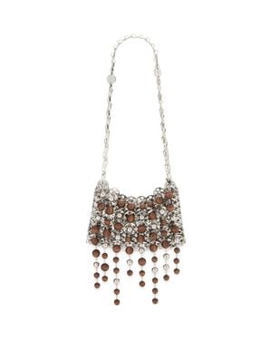 Rabanne 1969 Chain Mail Wooden Bead Shoulder Bag - White