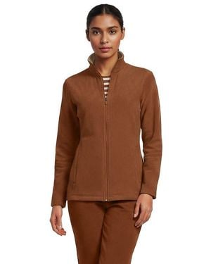Lands' End Anyweather Fleece Full Zip Jacket - Brown