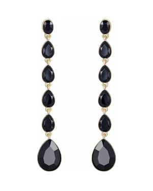 Ettika Crystal Drop Earrings - Black