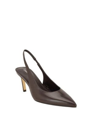 Calvin Klein Biancya Leather Slingback Pump - Brown