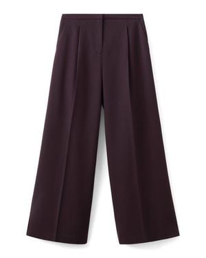 Mango Pleated Wide Leg Pants - Purple