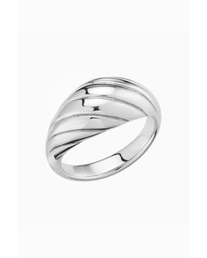 Oradina Sterling Swirl Dome Ring - Gray