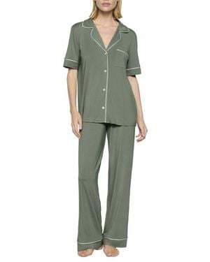Eberjey Gisele Short Sleeve Pant Pajamas - Green