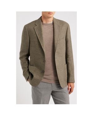 Vince Icon Relaxed Fit Mélange Cotton & Linen Sport Coat - Green
