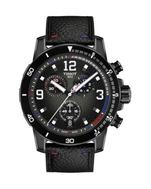 Tissot Supersport Nba Special Edition Chronograph Leather Strap Watch, 45.5Mm - Black
