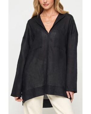 LSPACE Oasis Linen Cover-Up Tunic - Black
