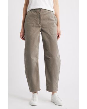 Eileen Fisher Barrel Leg Stretch Organic Cotton Ankle Pants - Multicolor