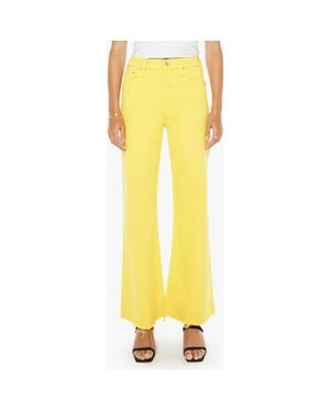 Mother The Tomcat Roller Fray Flare Jeans - Yellow