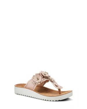 Flexus by Spring Step Bayview Floral Appliquè Sandal - Brown