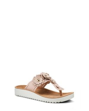 Flexus by Spring Step Bayview Floral Appliquè Sandal - Brown