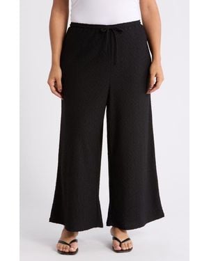Vince Camuto Textured Drawstring Pants - Black