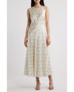 Doen Adelana Floral Silk Midi Dress - Natural