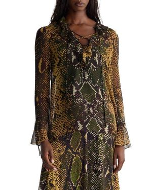 Diane von Furstenberg Paola Ruffled Neck Top - Black