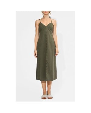 Adelyn Rae Millie Embroidered Midi Slipdress - Green