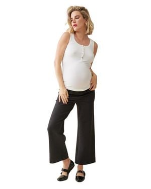 Ingrid & Isabel Wide Leg Ankle Maternity Pant - Blue