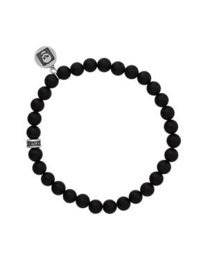 John Varvatos Artisan Beaded Onyx Stretch Bracelet - Black