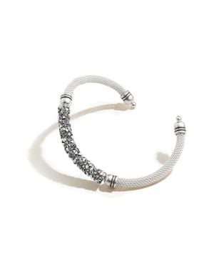 ALEX AND ANI Starlight Fine Rocks Mesh Cuff Bracelet - White