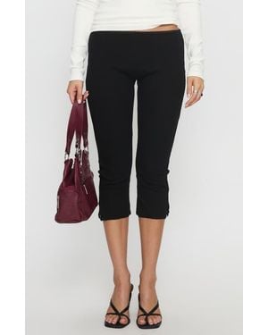 Princess Polly Baseline Rib Capri Pants - Black