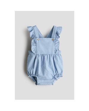 H&M Cotton Dungaree Shorts - Blue