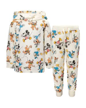 Disney Mickey Mouse Fleece 2-Piece Hoodie And Sweatpants Set - Metallic