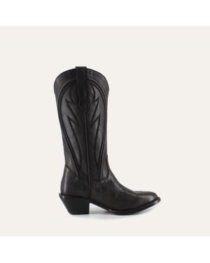 Buck & Brana Avery Leather Boots - Black
