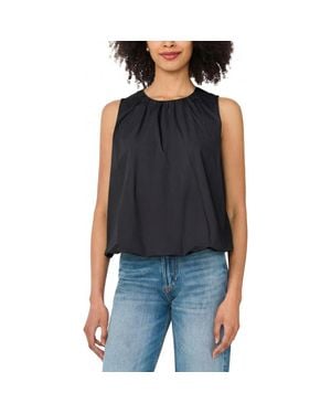Cece Cotton Poplin Bubble Top - Black