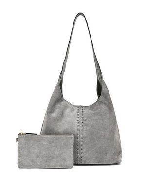 Old Trend Hydrangea Genuine Leather Suede Classic Hobo Bag - Gray