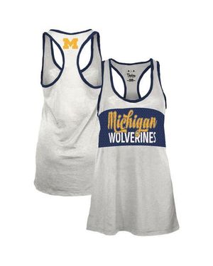 Pressbox Michigan Wolverines Tracy Racerback Burnout Tank Top - Gray