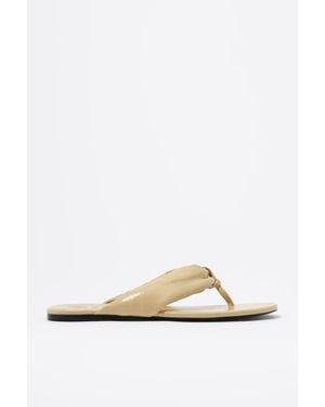Bimba Y Lola Leather Tubular Flat Sandal - White