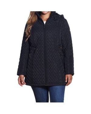 Gallery Chevron Quilt Hooded Jacket In Black At Nordstrom Rack - Blue