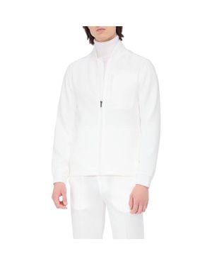 Bugatchi Knit Blouson Jacket - White