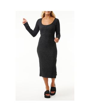 Rip Curl Cozy Long Sleeve Midi Dress - Black