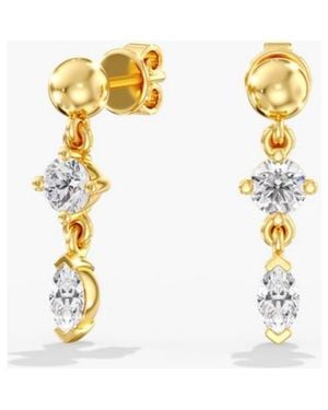 Everlee Petite Round And Marquise Dangle Lab Diamond Studs - White
