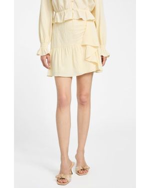 Guess Shaelo Gauze Ruffle Miniskirt - Yellow