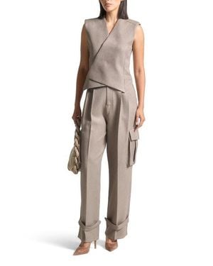 Manière De Voir Laurence Tailored Wrap Waistcoat - Gray