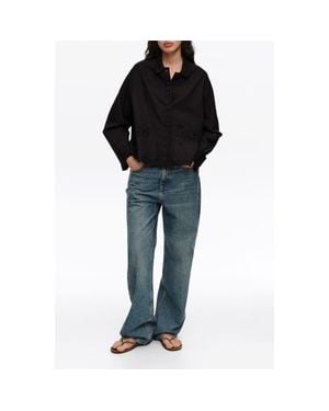 Bimba Y Lola Embroidered Cotton-Linen Jacket - Black