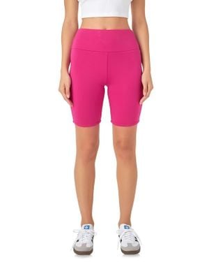 Grey Lab Bike Shorts - Pink