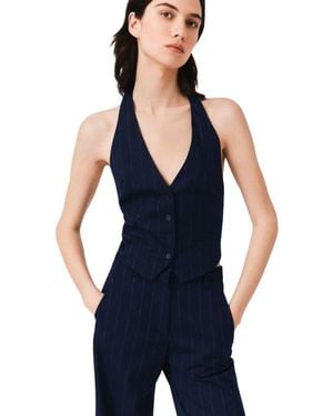 Maje Tailored Backless Top - Blue