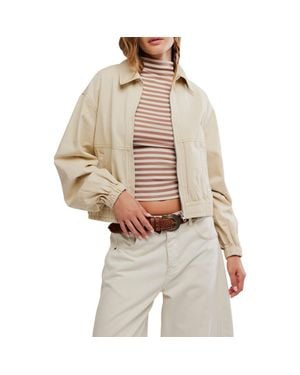 Free People Birdie Cotton Bomber Jacket - Natural