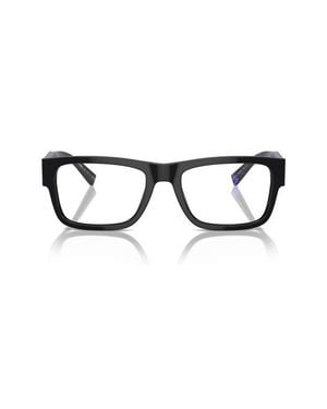 Prada 52Mm Rectangular Optical Glasses - Black