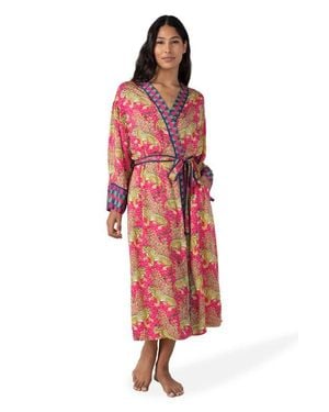 Printfresh Eco Satin Robe - Red