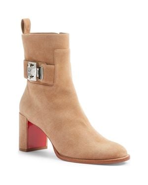 Christian Louboutin Lock Bootie - Brown