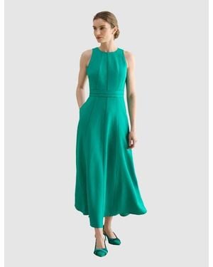 Hobbs Harewood Sleeveless Fit Flare Dress - Green