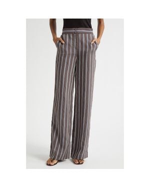 Veronica Beard Carraway Stripe Wide Legs Pants - Multicolor